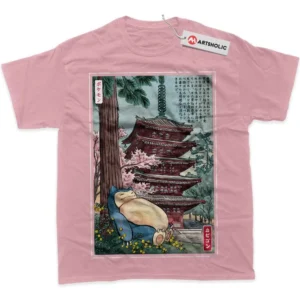 Snorlax T-Shirt, Pokemon True Fan Shirt SHIN1712092025 - Pink