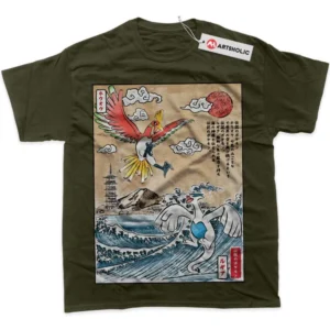 Lugia vs Ho-oh T-Shirt, Pokemon True Fan Shirt SHIN1712092026 - Army Green