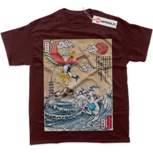 Lugia vs Ho-oh T-Shirt, Pokemon True Fan Shirt SHIN1712092026 - Wine Red