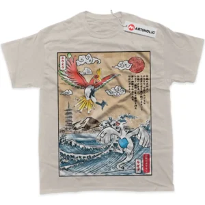 Lugia vs Ho-oh T-Shirt, Pokemon True Fan Shirt SHIN1712092026 - Light Grey