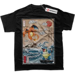 Charizard vs Blastoise T-Shirt, Pokemon True Fan Shirt SHIN1712092027 - Black