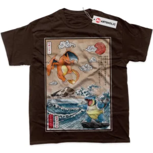 Charizard vs Blastoise T-Shirt, Pokemon True Fan Shirt SHIN1712092027 - Carbon