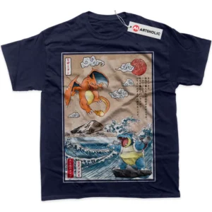 Charizard vs Blastoise T-Shirt, Pokemon True Fan Shirt SHIN1712092027 - Navy