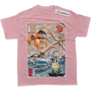 Charizard vs Blastoise T-Shirt, Pokemon True Fan Shirt SHIN1712092027 - Pink