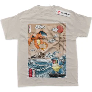 Charizard vs Blastoise T-Shirt, Pokemon True Fan Shirt SHIN1712092027 - Sand