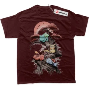Bulbasaur T-Shirt, Pokemon True Fan Shirt SHIN1712092028 - Wine Red