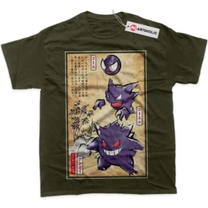 Gengar T-Shirt, Pokemon True Fan Shirt SHIN1712092029 - Army Green