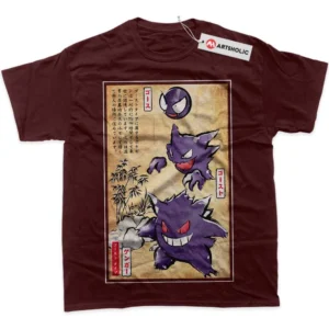 Gengar T-Shirt, Pokemon True Fan Shirt SHIN1712092029 - Wine Red