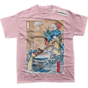 Lapras vs Gyarados T-Shirt, Pokemon True Fan Shirt SHIN1712092033 - Pink