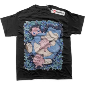 Snorlax vs Jigglypuff T-Shirt, Pokemon True Fan Shirt SHIN1712092048 - Black
