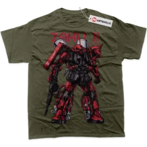 MS-06S Zaku II T-Shirt, The Gundam True Fan Shirt SHIN1712092049 - Army Green