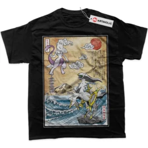 Arceus vs Mewtwo T-Shirt, Pokemon True Fan Shirt SHIN1712092059 - Black