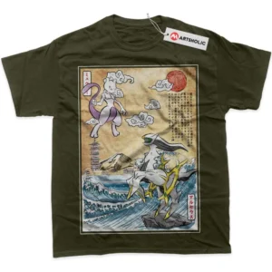 Arceus vs Mewtwo T-Shirt, Pokemon True Fan Shirt SHIN1712092059 - Army Green