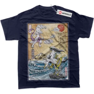 Arceus vs Mewtwo T-Shirt, Pokemon True Fan Shirt SHIN1712092059 - Navy