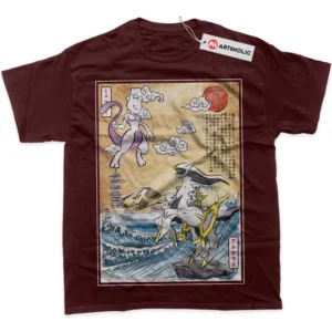 Arceus vs Mewtwo T-Shirt, Pokemon True Fan Shirt SHIN1712092059 - Wine Red