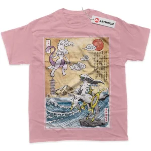 Arceus vs Mewtwo T-Shirt, Pokemon True Fan Shirt SHIN1712092059 - Pink