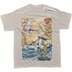 Arceus vs Mewtwo T-Shirt, Pokemon True Fan Shirt SHIN1712092059 - Light Blue