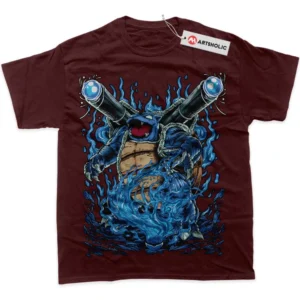 Blastoise T-Shirt, Pokemon True Fan Shirt SHIN1712092061 - Wine Red