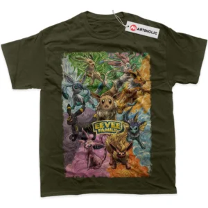 Eevee T-Shirt, Pokemon True Fan Shirt SHIN1712092064 - Army Green