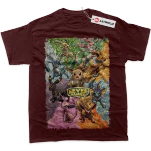 Eevee T-Shirt, Pokemon True Fan Shirt SHIN1712092064 - Wine Red