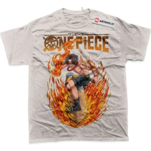 Portgas D Ace T-Shirt, One Piece True Fan Shirt SHIN1712092107 - Light Blue