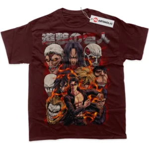 Eren Yeager T-Shirt, Attack On Titan True Fan Shirt SHIN1712092124 - Wine Red