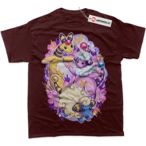 Mareep T-Shirt, Pokemon True Fan Shirt SHIN1712092127 - Wine Red