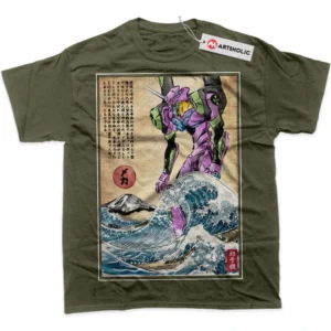 EVA-02 T-Shirt, Neon Genesis Evangelion True Fan Shirt SHIN1712092136 - Army Green
