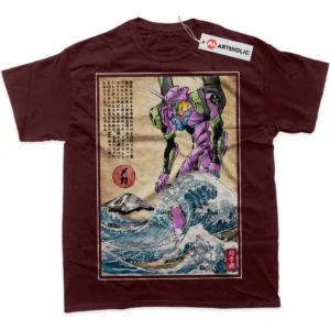 EVA-02 T-Shirt, Neon Genesis Evangelion True Fan Shirt SHIN1712092136 - Wine Red