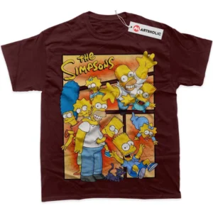 The Simpsons T-Shirt, Animated True Fan Shirt SHIN1712092141 - Wine Red