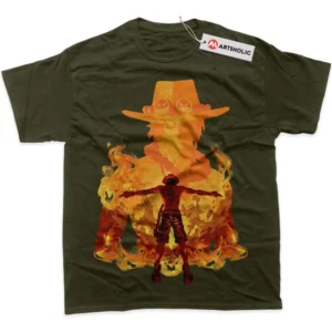 Portgas D Ace T-Shirt, One Piece True Fan Shirt SHIN1712092142 - Army Green