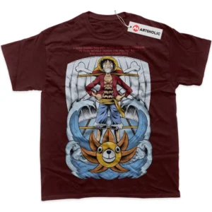 Monkey D Luffy T-Shirt, One Piece True Fan Shirt SHIN1712092153 - Wine Red