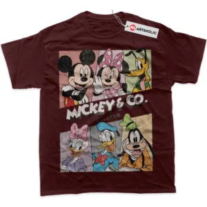 Mickey and Co T-Shirt, Cartoon True Fan Shirt SHIN1712092159 - Wine Red