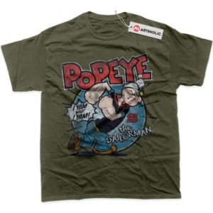Popeye T-Shirt, Animated True Fan Shirt SHIN1712092169 - Army Green
