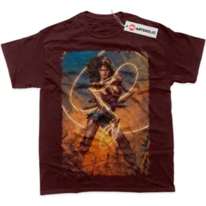 Wonder Woman T-Shirt, DC Comics True Fan Shirt SHIN1712092176 - Wine Red