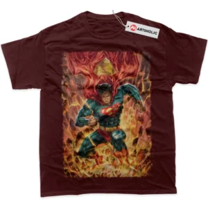 Superman T-Shirt, DC Comics True Fan Shirt SHIN1712092177 - Wine Red