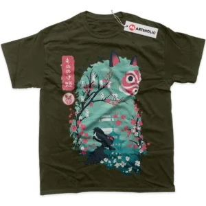 Princess Mononoke T-Shirt, Studio Ghibli True Fan Shirt SHIN1712092184 - Army Green