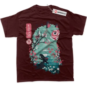 Princess Mononoke T-Shirt, Studio Ghibli True Fan Shirt SHIN1712092184 - Wine Red