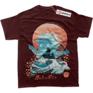 Ponyo T-Shirt, Studio Ghibli True Fan Shirt SHIN1712092185 - Wine Red