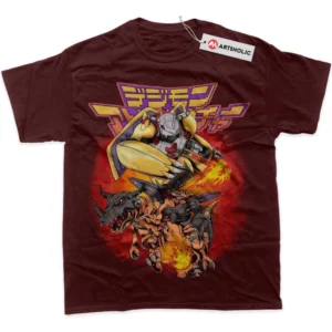 Agumon T-Shirt, WarGreymon True Fan Shirt SHIN1712092188 - Wine Red