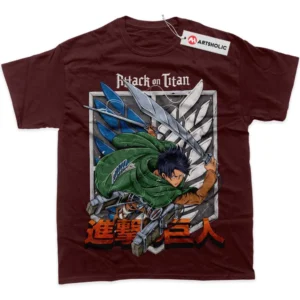 Levi Ackerman T-Shirt, Attack On Titan True Fan Shirt SHIN1712092192 - Wine Red