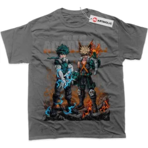 Katsuki Bakugo vs Izuku Midoriya T-Shirt, MHA True Fan Shirt SHIN1712092200 - Coffee
