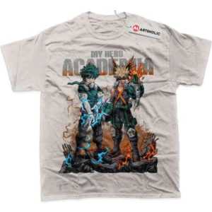 Katsuki Bakugo vs Izuku Midoriya T-Shirt, MHA True Fan Shirt SHIN1712092200 - Light Grey