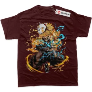Skeleton Zenitsu Agatsuma T-Shirt, Demon Slayer True Fan Shirt SHIN1712092202 - Wine Red