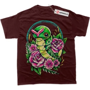 Caterpie T-Shirt, Pokemon True Fan Shirt SHIN1712092208 - Wine Red
