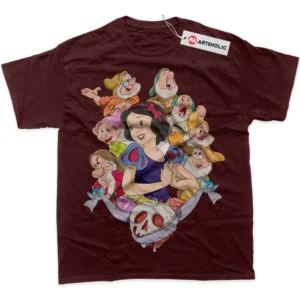 Snow White and the Seven Dwarfs T-Shirt, Animated True Fan Shirt SHIN1712092216 - Wine Red