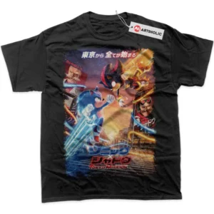Shadow vs Sonic the Hedgehog T-Shirt, Animated True Fan Shirt SHIN1712092217 - Black