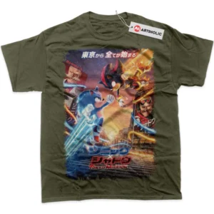Shadow vs Sonic the Hedgehog T-Shirt, Animated True Fan Shirt SHIN1712092217 - Army Green