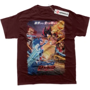 Shadow vs Sonic the Hedgehog T-Shirt, Animated True Fan Shirt SHIN1712092217 - Wine Red