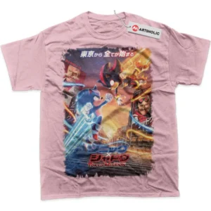 Shadow vs Sonic the Hedgehog T-Shirt, Animated True Fan Shirt SHIN1712092217 - Pink